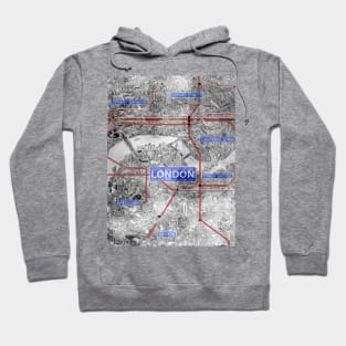 London underground map drawing art Hoodie